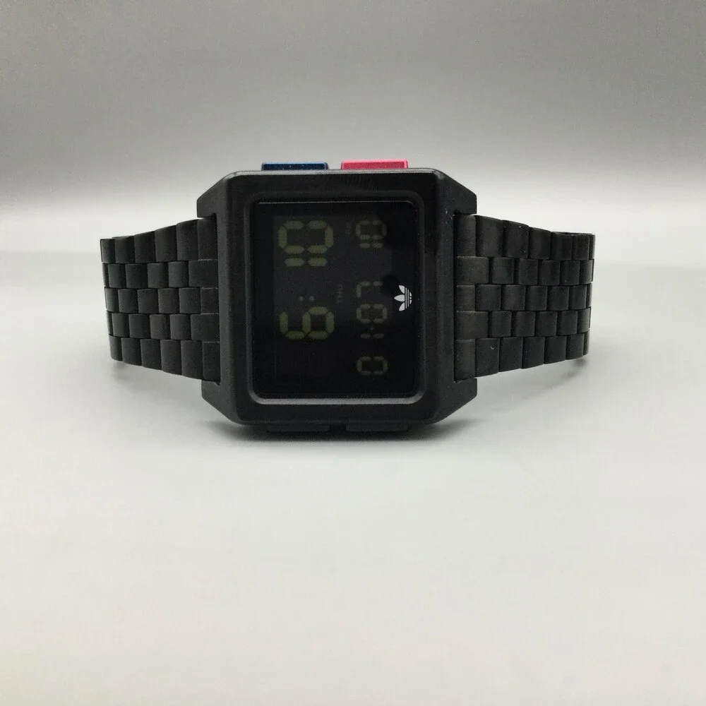 Adidas Archive_M1 Mens Watch 36mm Black Digital Stainless 50M Sport New Battery